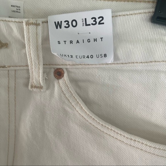 Topshop Straight white Jeans size 30 - Picture 4 of 10